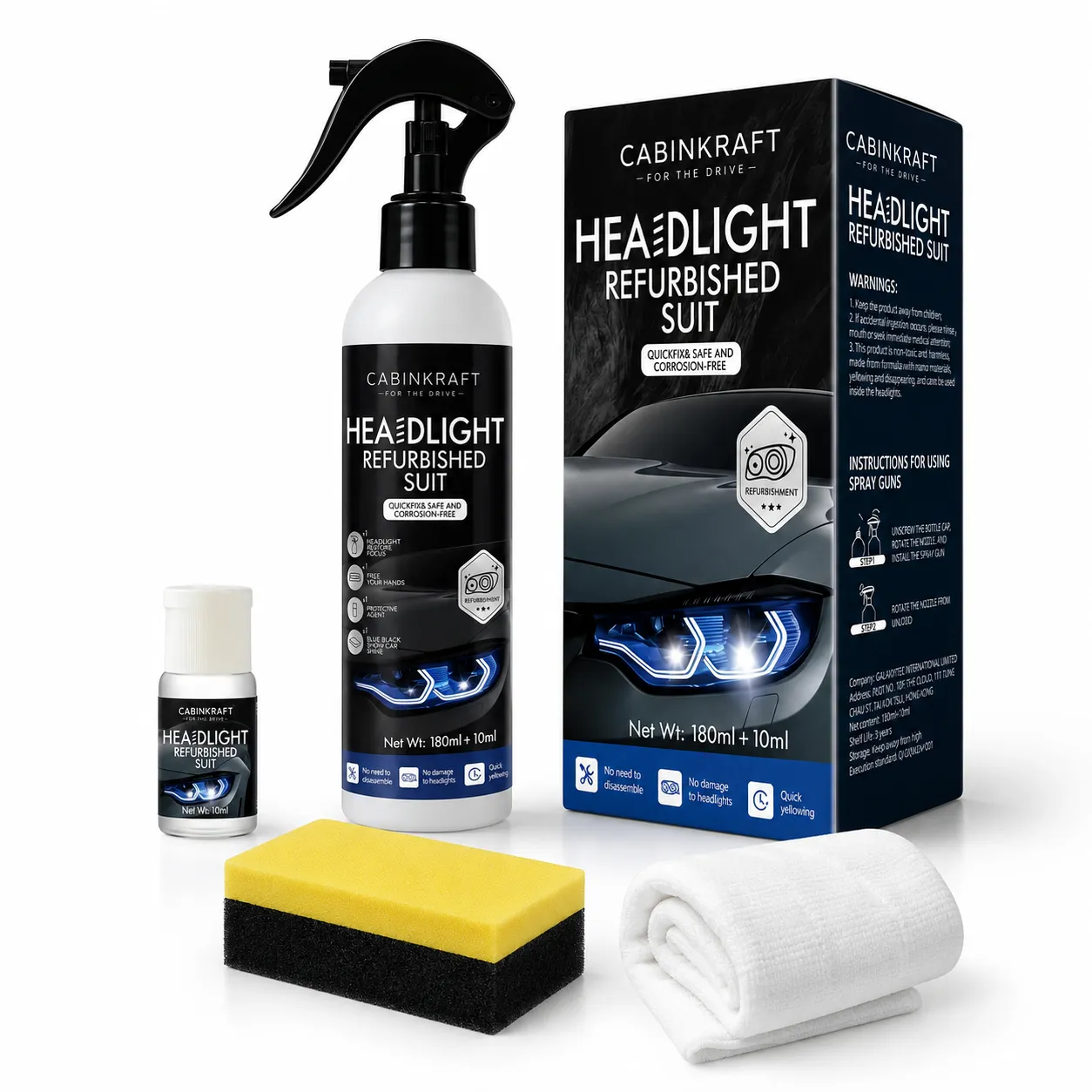 Headlight Restoration Fluid for Oxidized Plastic Lenses