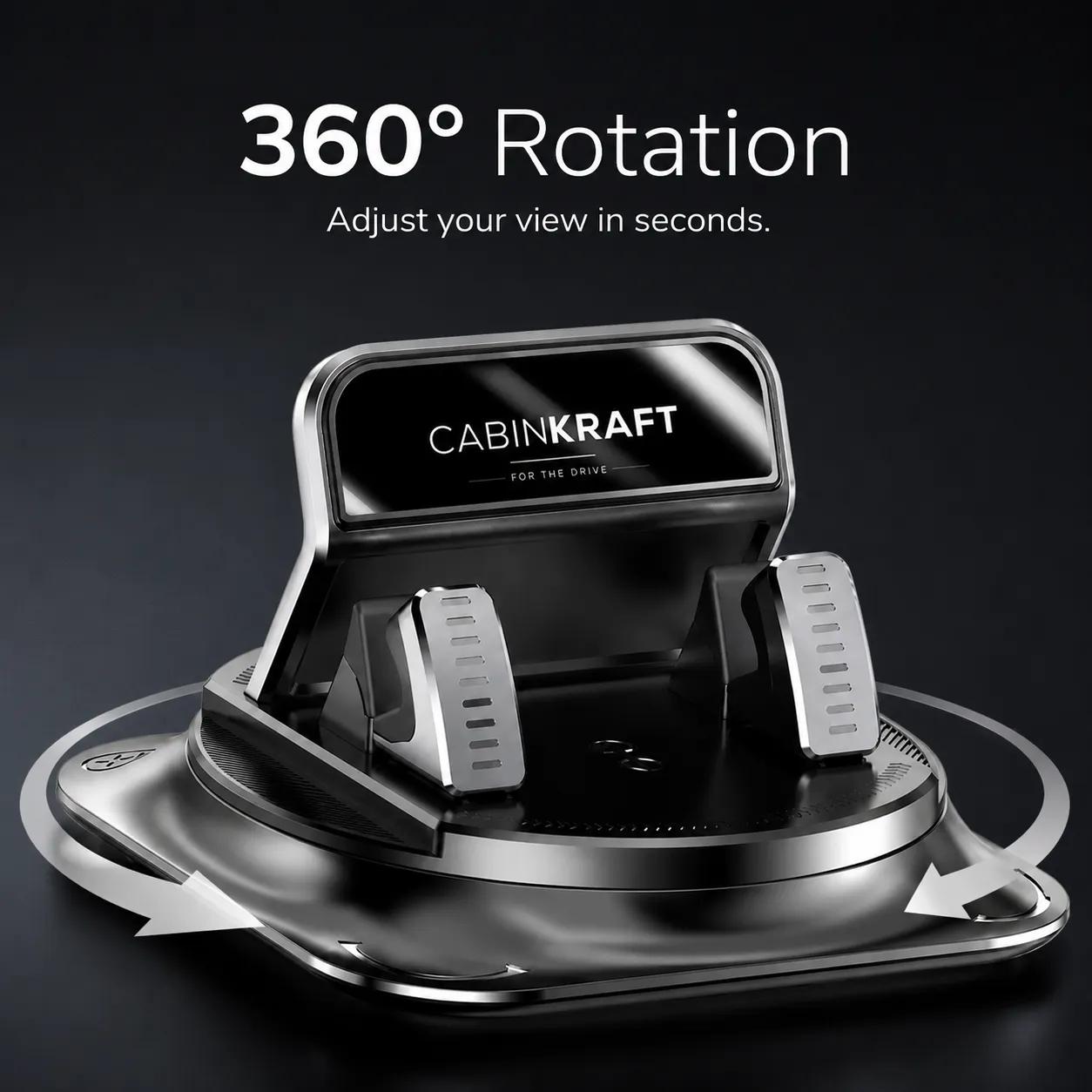 CabinKraft Dashboard Suction Cup Phone Mount, 360° Adjustable