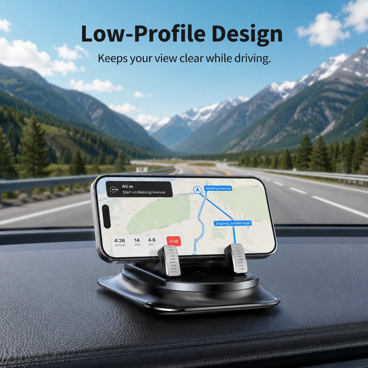 CabinKraft Dashboard Suction Cup Phone Mount, 360° Adjustable