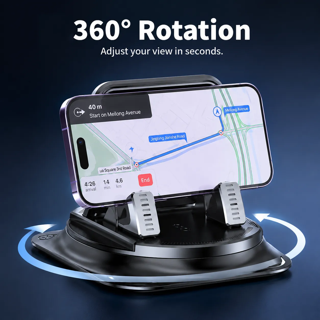 CabinKraft Dashboard Suction Cup Phone Mount, 360° Adjustable