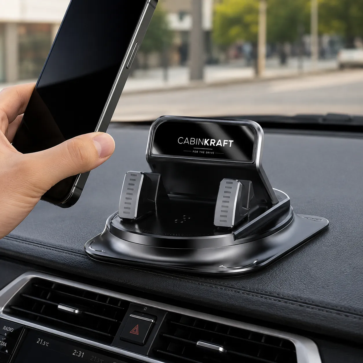 CabinKraft Dashboard Suction Cup Phone Mount, 360° Adjustable