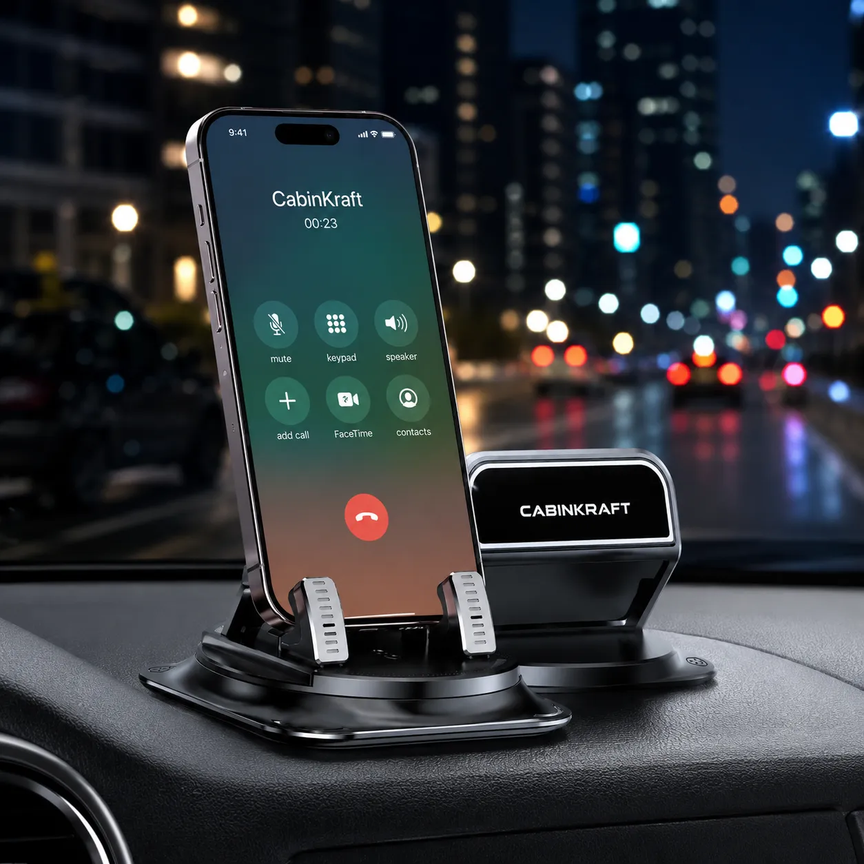 CabinKraft Dashboard Suction Cup Phone Mount, 360° Adjustable