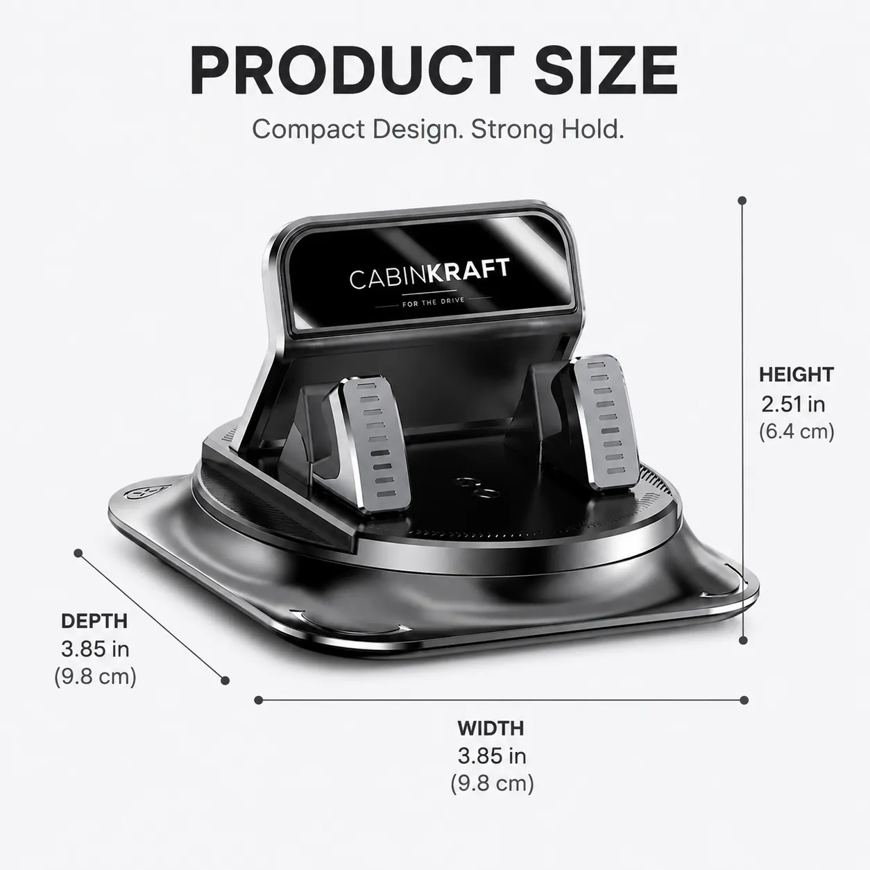 CabinKraft Dashboard Suction Cup Phone Mount, 360° Adjustable