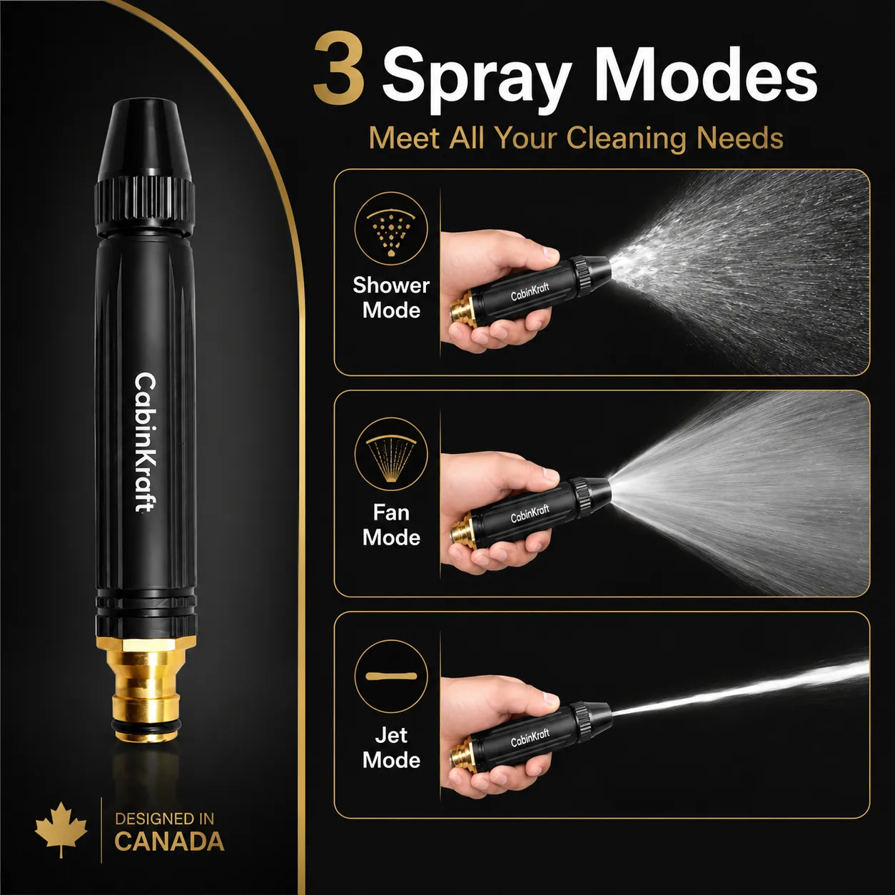 Multi-Pattern Garden Hose Spray Nozzle for Car Washing